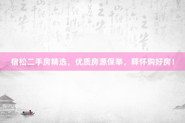 宿松二手房精选，优质房源保举，释怀购好房！