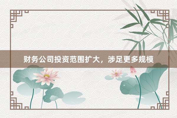 财务公司投资范围扩大，涉足更多规模