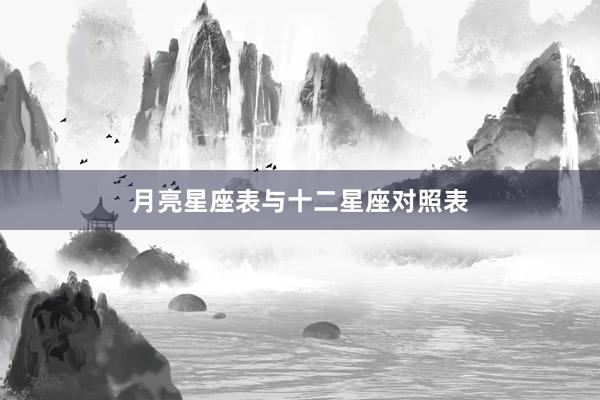 月亮星座表与十二星座对照表